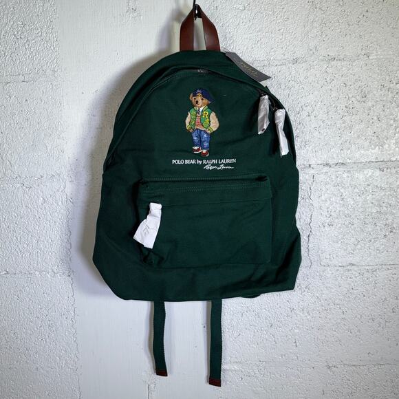 Polo Ralph Lauren Men's Polo Bear Canvas Backpack - Green $225 - Picture 3 of 10